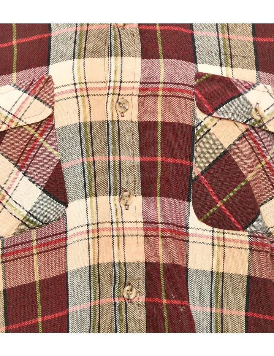Arrow Maroon Checked Shirt - L