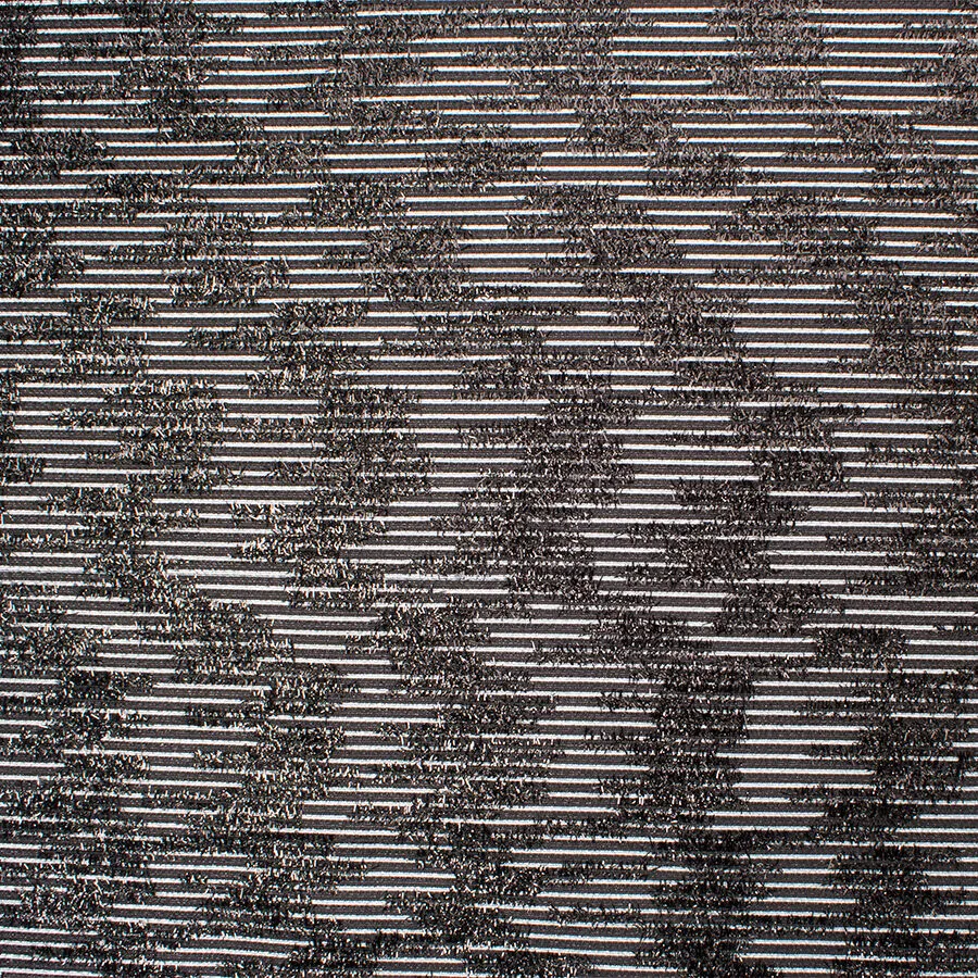 Black/Silver Metallic Flocked Faille