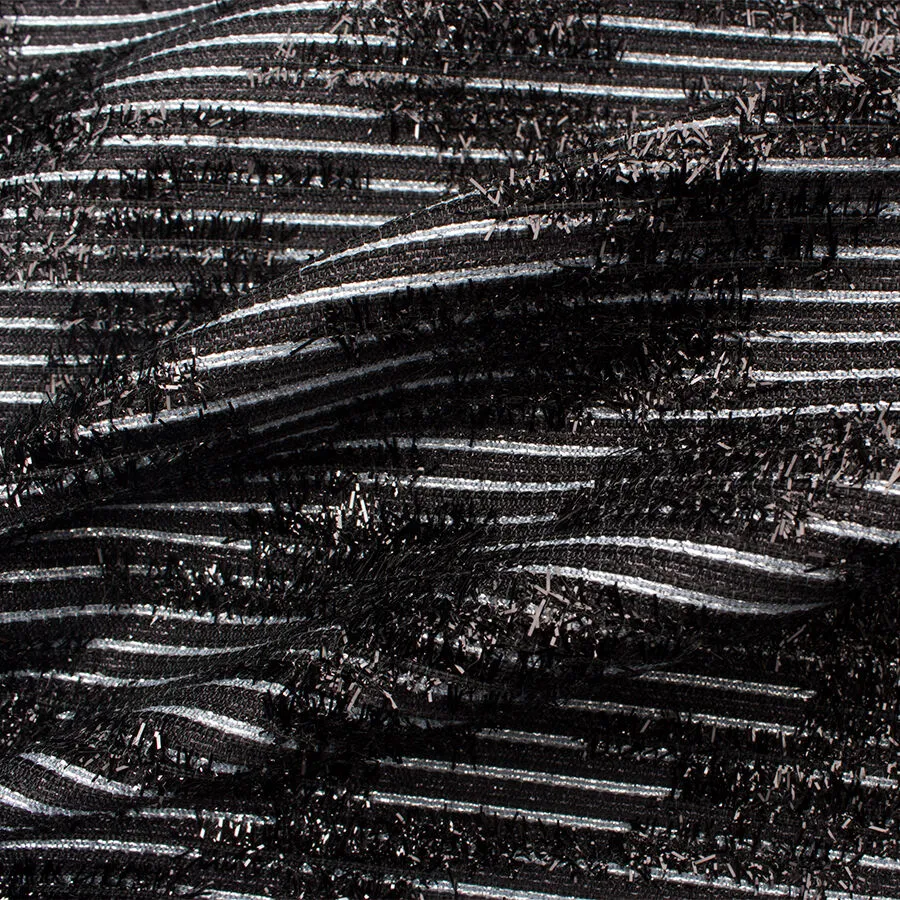 Black/Silver Metallic Flocked Faille