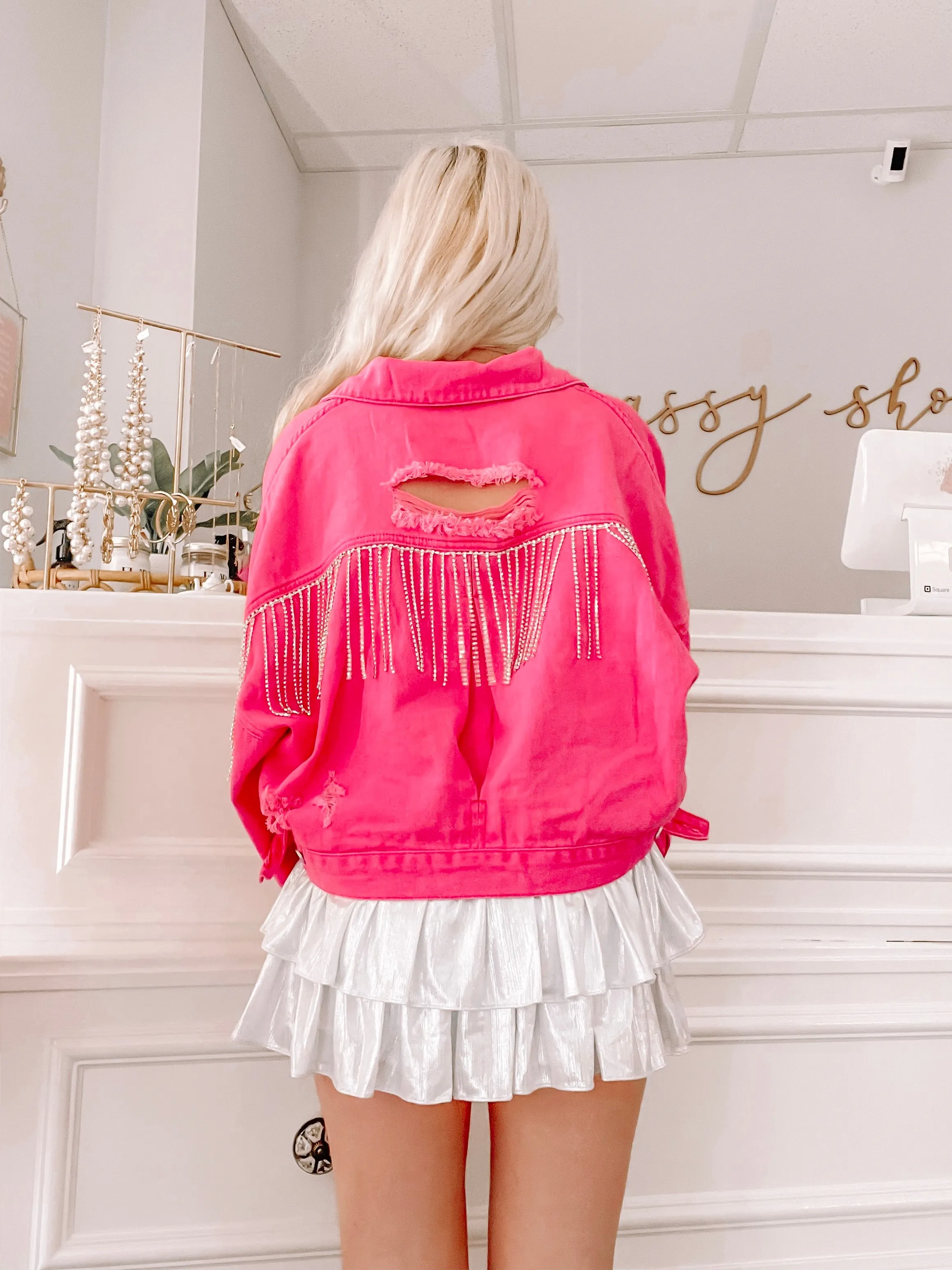 Cowgirl Cutie Pink Denim Jacket