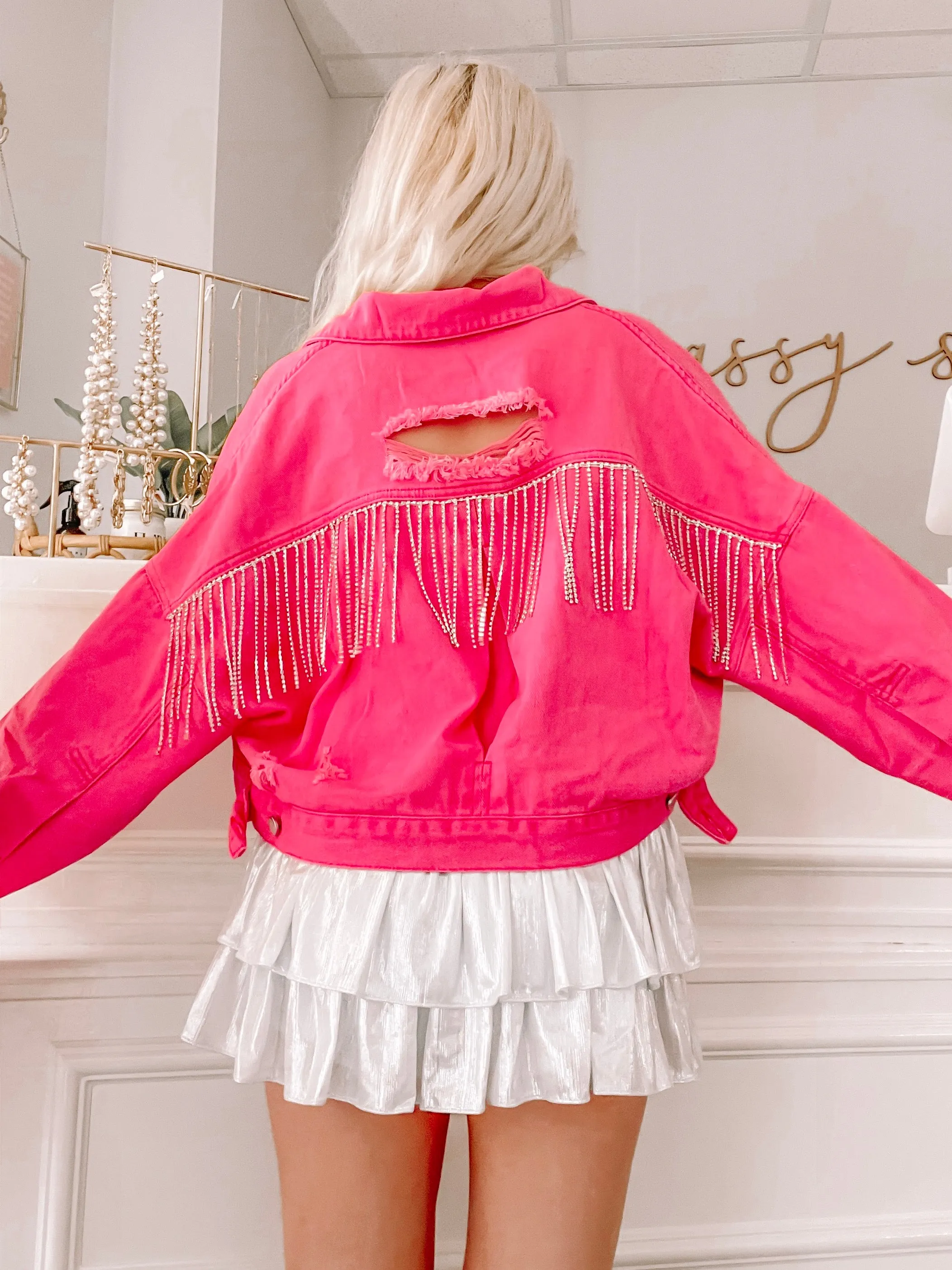 Cowgirl Cutie Pink Denim Jacket