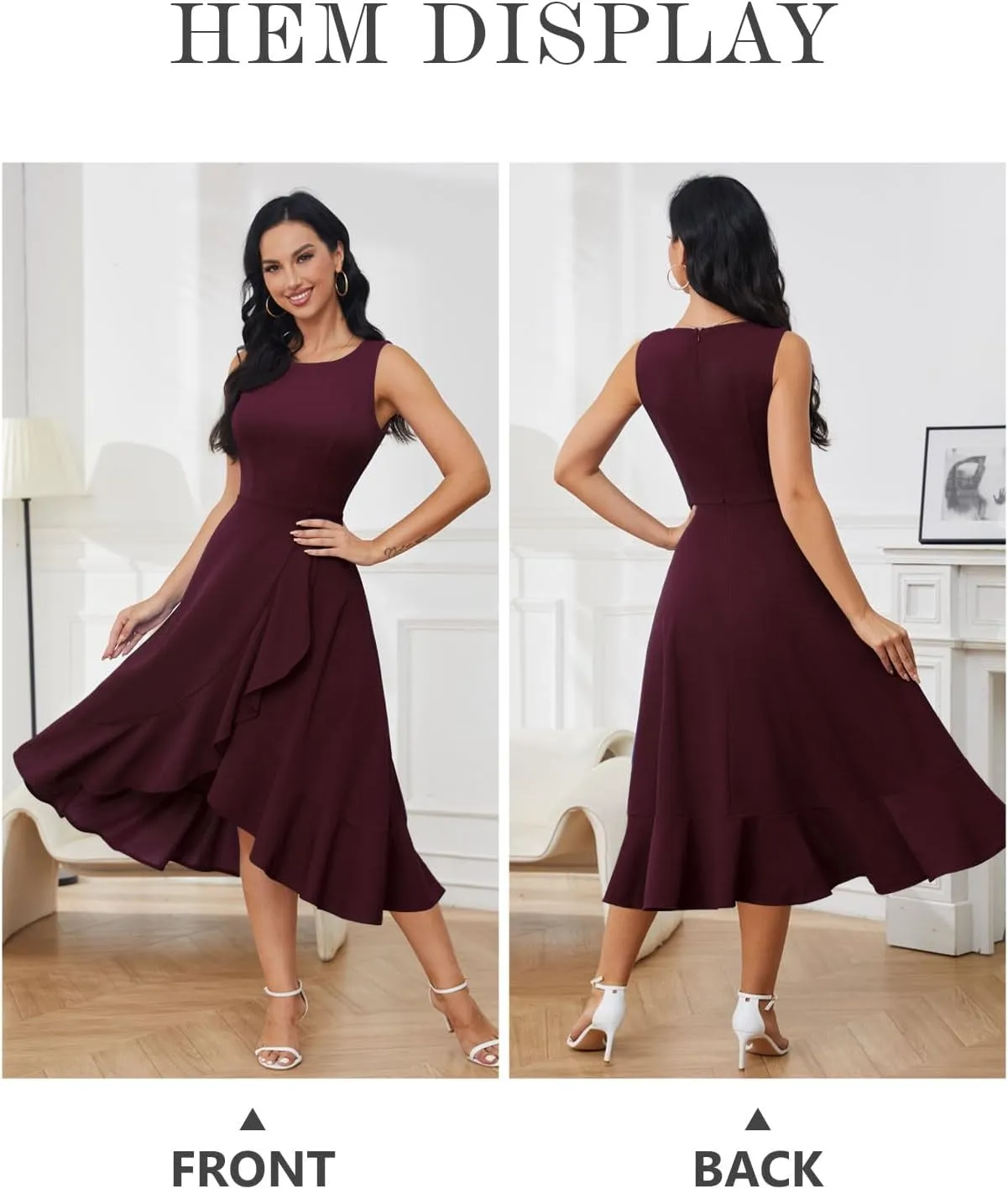 DRESSTELLS Women's Cocktail Party Formal Wedding Guest Church Dresses, Modest Graduation Prom Evening Dress
