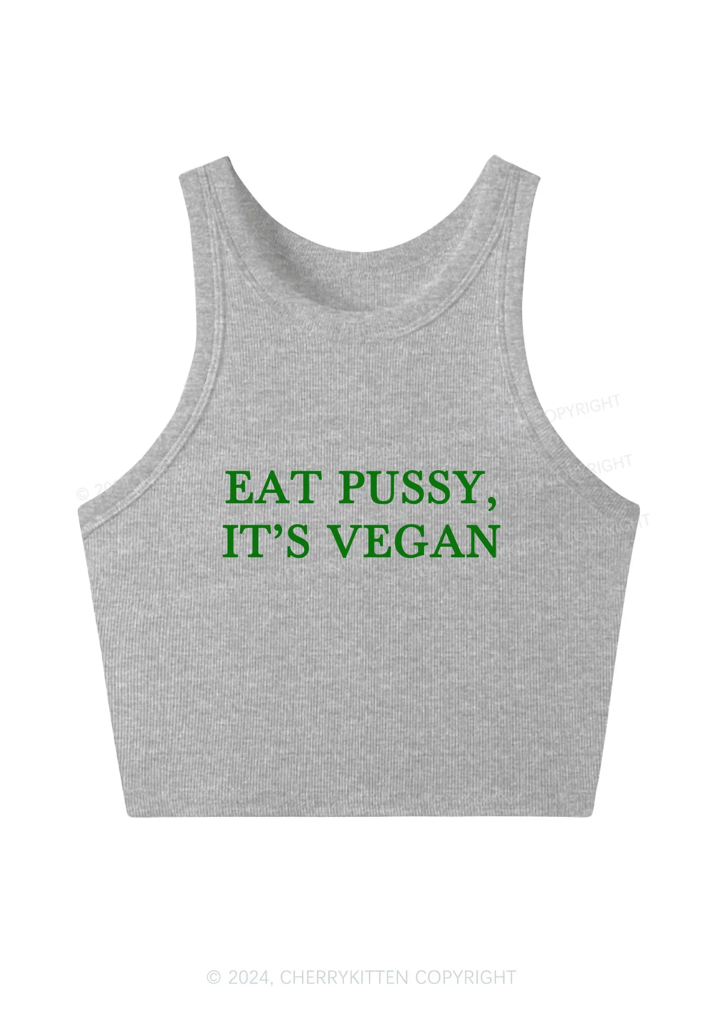 Eat Puxxy It's Vegan Y2K Crop Tank Top Cherrykitten