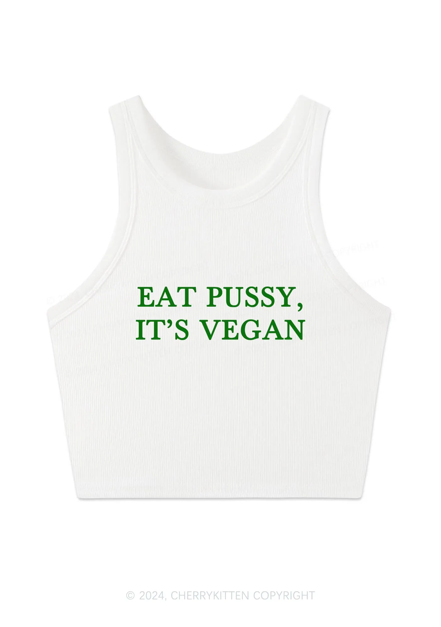 Eat Puxxy It's Vegan Y2K Crop Tank Top Cherrykitten