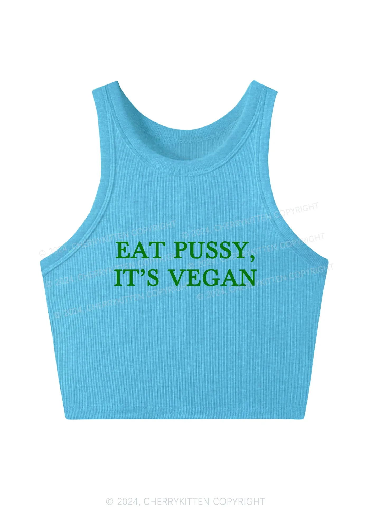 Eat Puxxy It's Vegan Y2K Crop Tank Top Cherrykitten