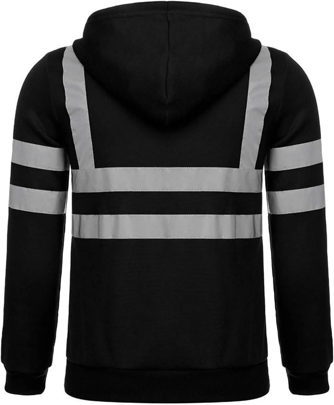 High Visibility Safety Hoodie Jacket for Men Class 3 Hi Vis Fleece Zip Up Work Construction Jackets With Pockets