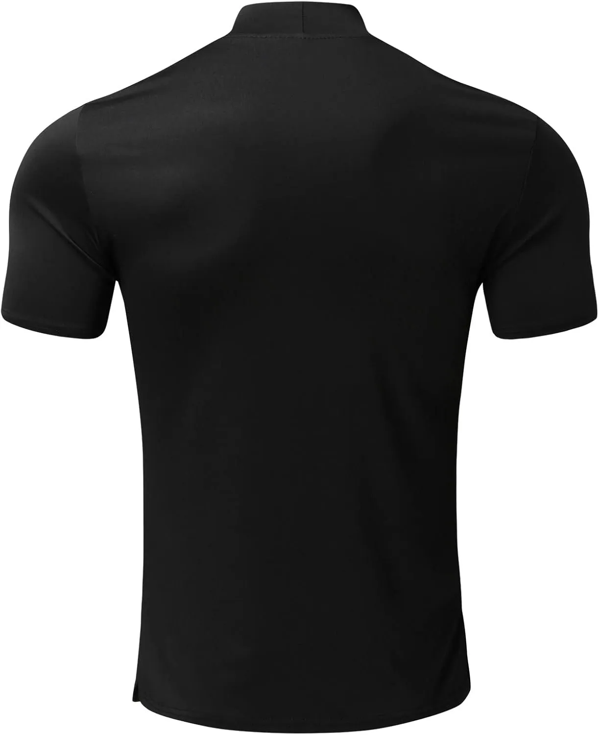 Mens Basic Mock Turtleneck Short Sleeve Solid Casual T-Shirt Pullover Tops Slim Fit Undershirt