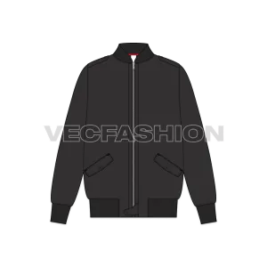 Mens Black Bomber Jacket