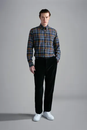PAUL&SHARK X Long Sleeve Flannel Tartan Shirt BLACK/GREY/RED/BLUE