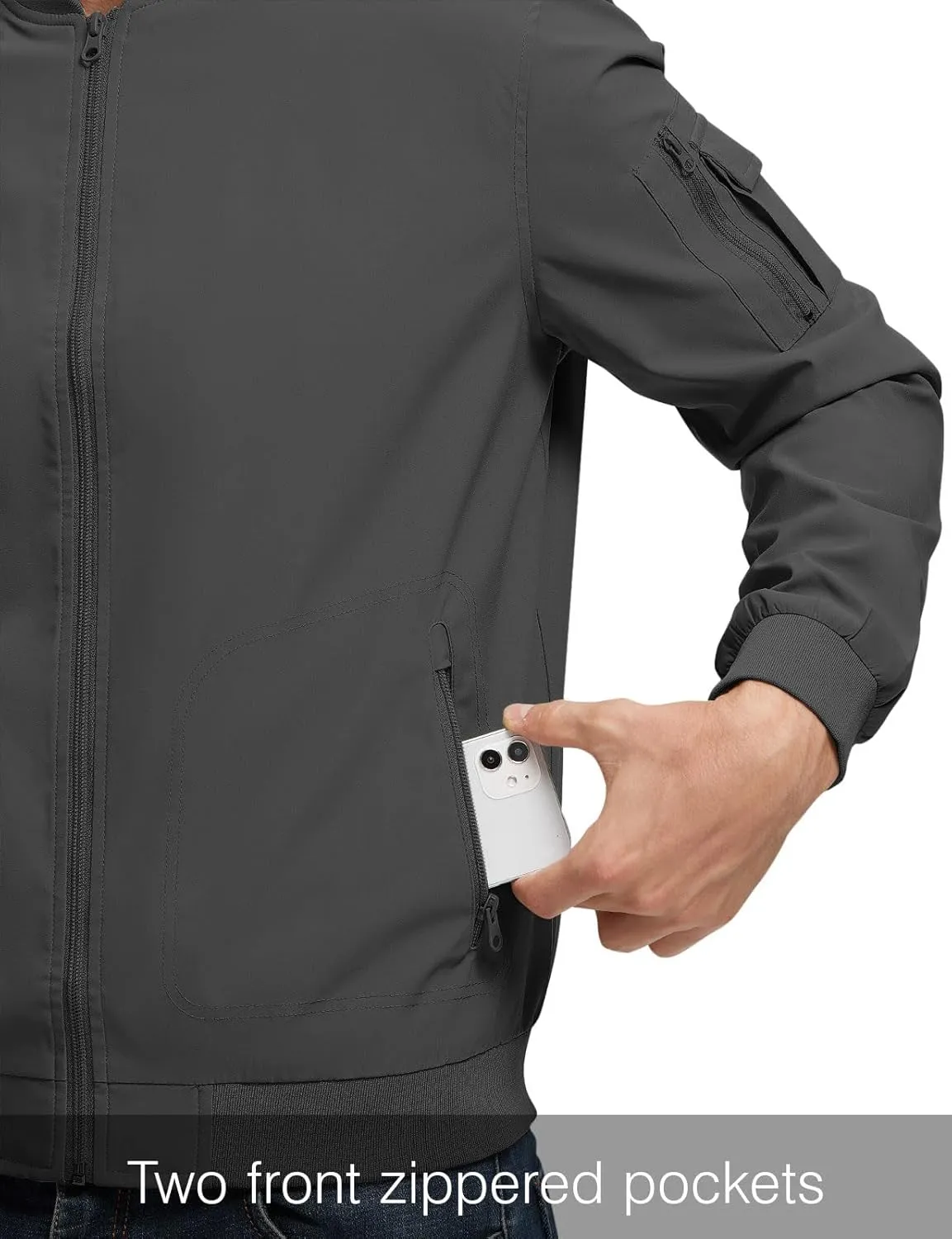 Rdruko Men's Lightweight Bomber Jacket Causal Fashion Stylish Windbreaker Light Jacket