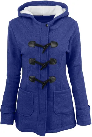 Winter Coats for Women Womens Trendy Horn Button Hooded Overcoat Long Sleeve Jackets 2025 Loose Travel Sweater